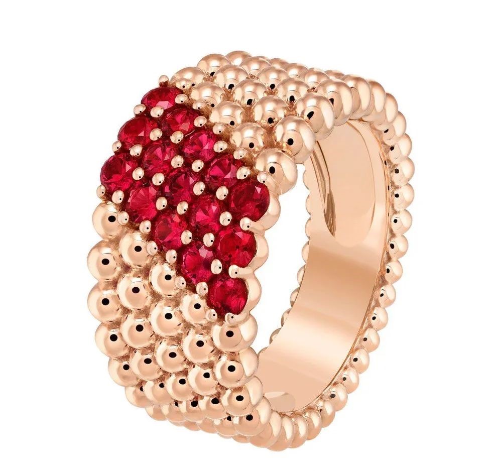 Perlée Couleurs rose gold ring, by Van Cleef & Arpels