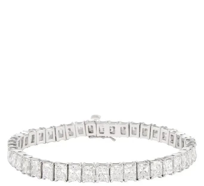 21.80 carat brilliant-cut diamond tennis bracelet.