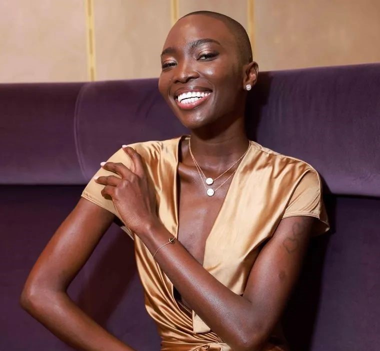 Italian-Senegalese model Amina Seck, a Pomellato brand ambassador, wore two Pom Pom Dot necklaces at the collection's launch event in Paris.