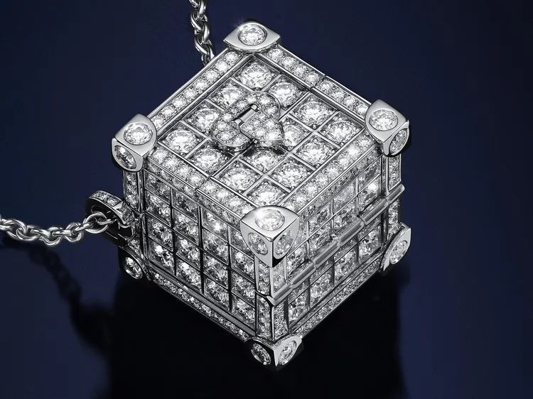 Louis Vuitton Liberty Trunk platinum mini travel trunk necklace