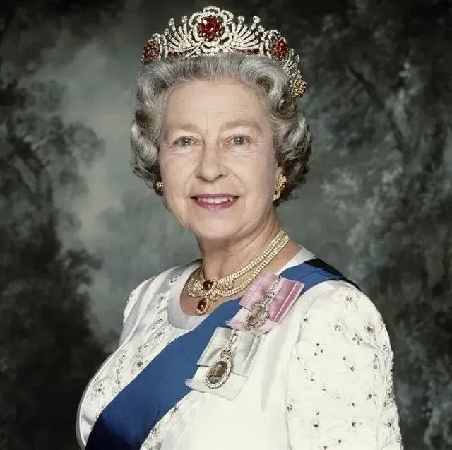 Queen Elizabeth II wearing the Burmese Ruby Tiara