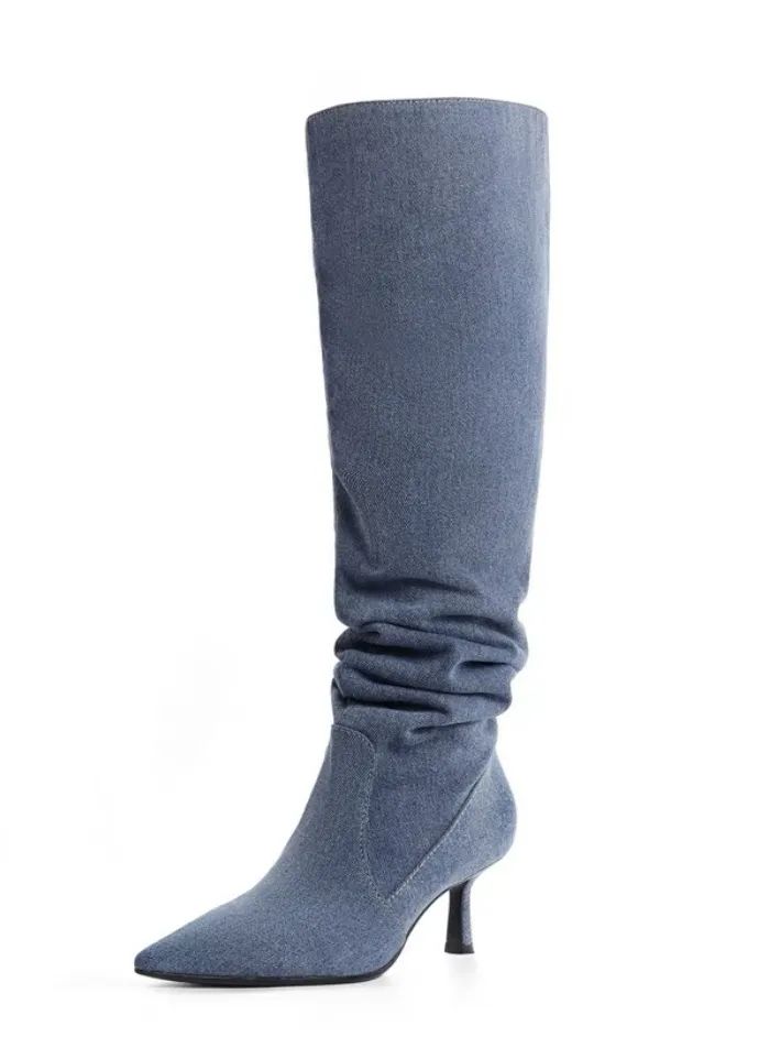 Belle Denim Slouch Boots