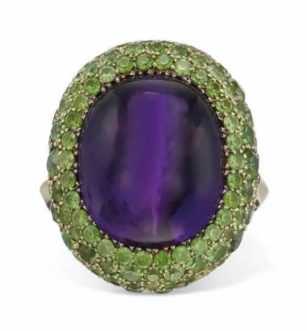 Taffin amethyst and peridot ring