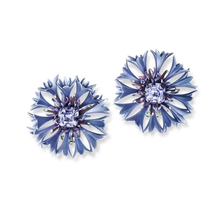 Cornflower Stud Earrings, by Hemmerle