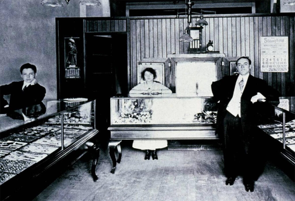 Young Mr. Harry Winston in his family's jewelry store