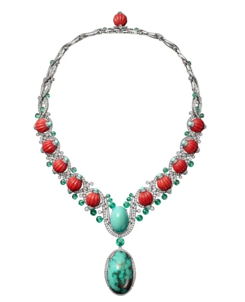 Cartier
Le Voyage Recommencé series
Yfalos Turquoise Coral Emerald Necklace