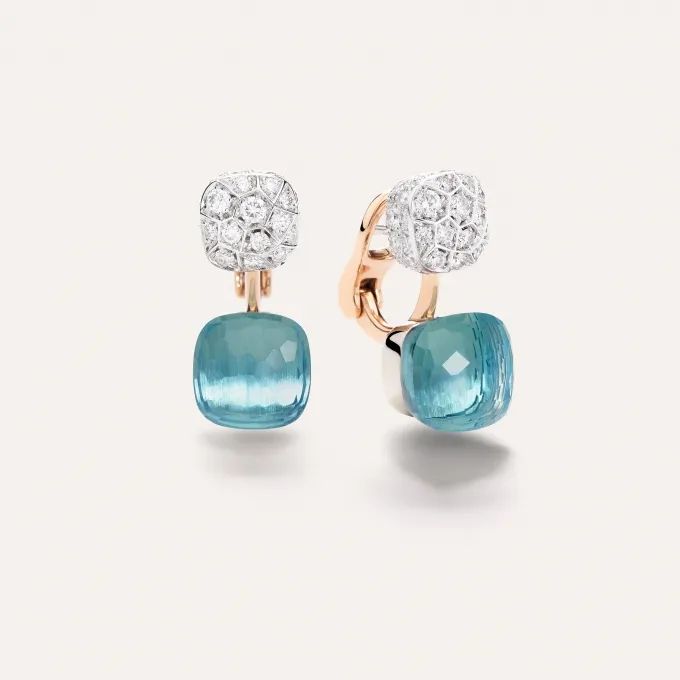 Pomellato Nudo Toi Et Moi Collection
18K gold, diamond, and topaz earrings