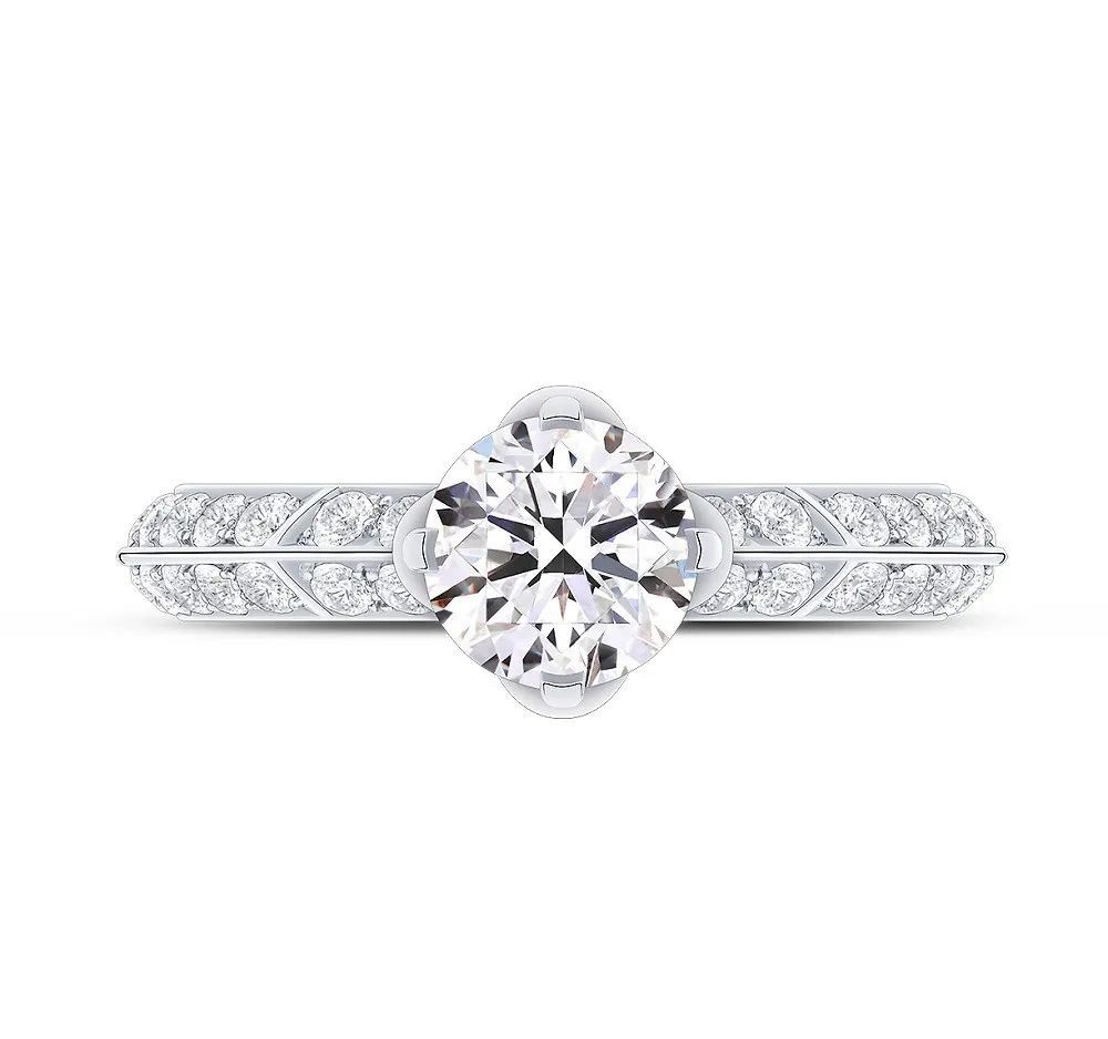 LV Diamonds Pavé Solitaire Platinum Ring, by Louis Vuitton