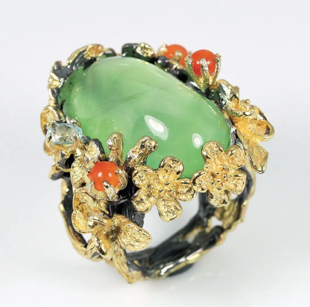 Maria Cossutta Monaco prehnite ring.