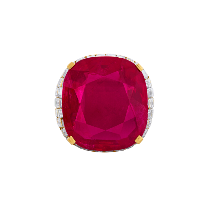 21.88-Carat Ruby and Diamond Ring