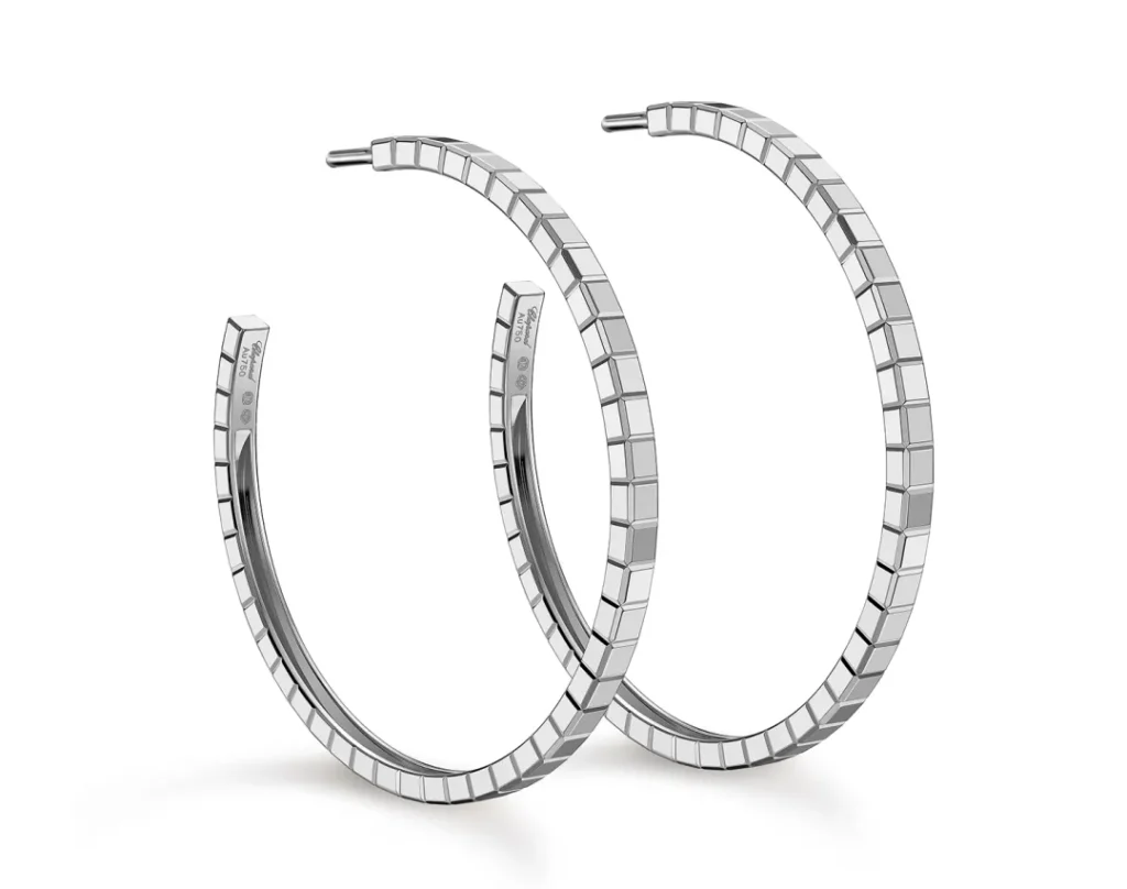 Chopard Ice Cube series 18K white gold earrings