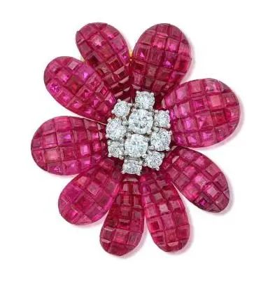 Van Cleef & Arpels
Ruby Floral Brooch
From the Vault: Exceptional Signed Jewels
March 2024, Sotheby's New York
Estimate: $200,000 - $300,000
Sold for: $215,900