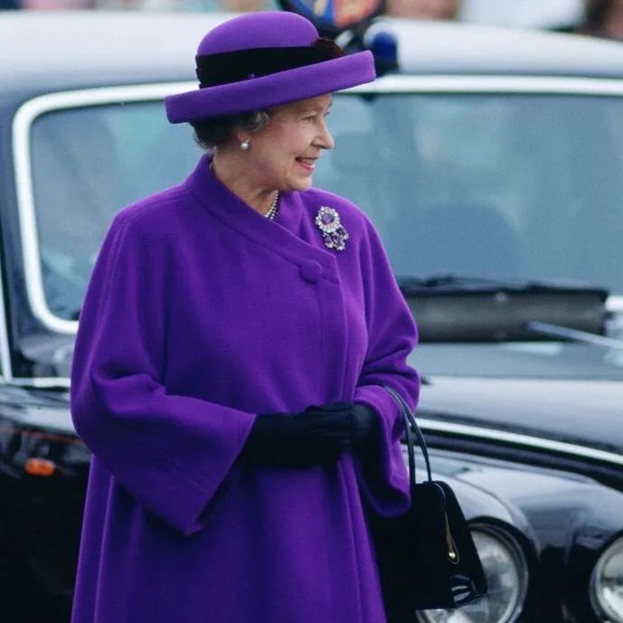 
Queen Elizabeth II wearing the Kent Amethyst Brooch