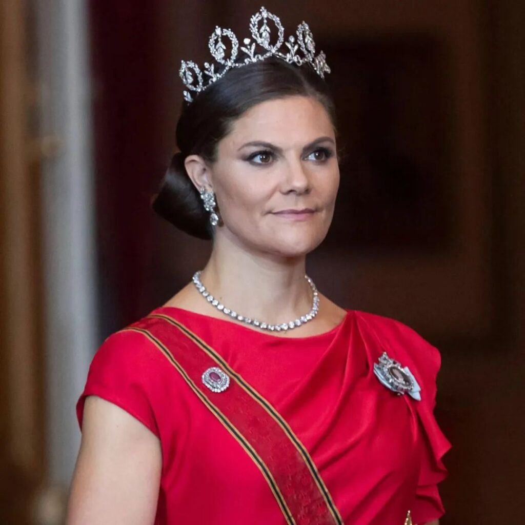 Crown Princess Victoria of Sweden wearing the Connaught Diamond Tiara