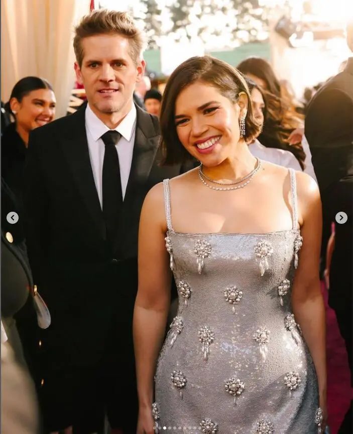 America Ferrera wearing Harry Winston necklace