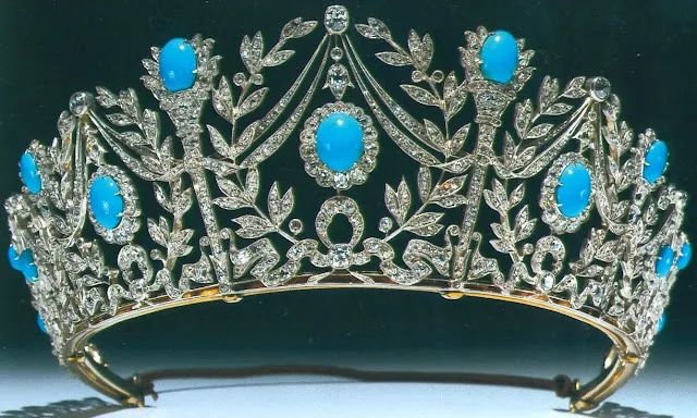 Queen Mary of England's Garrard turquoise tiara
Circa 1900