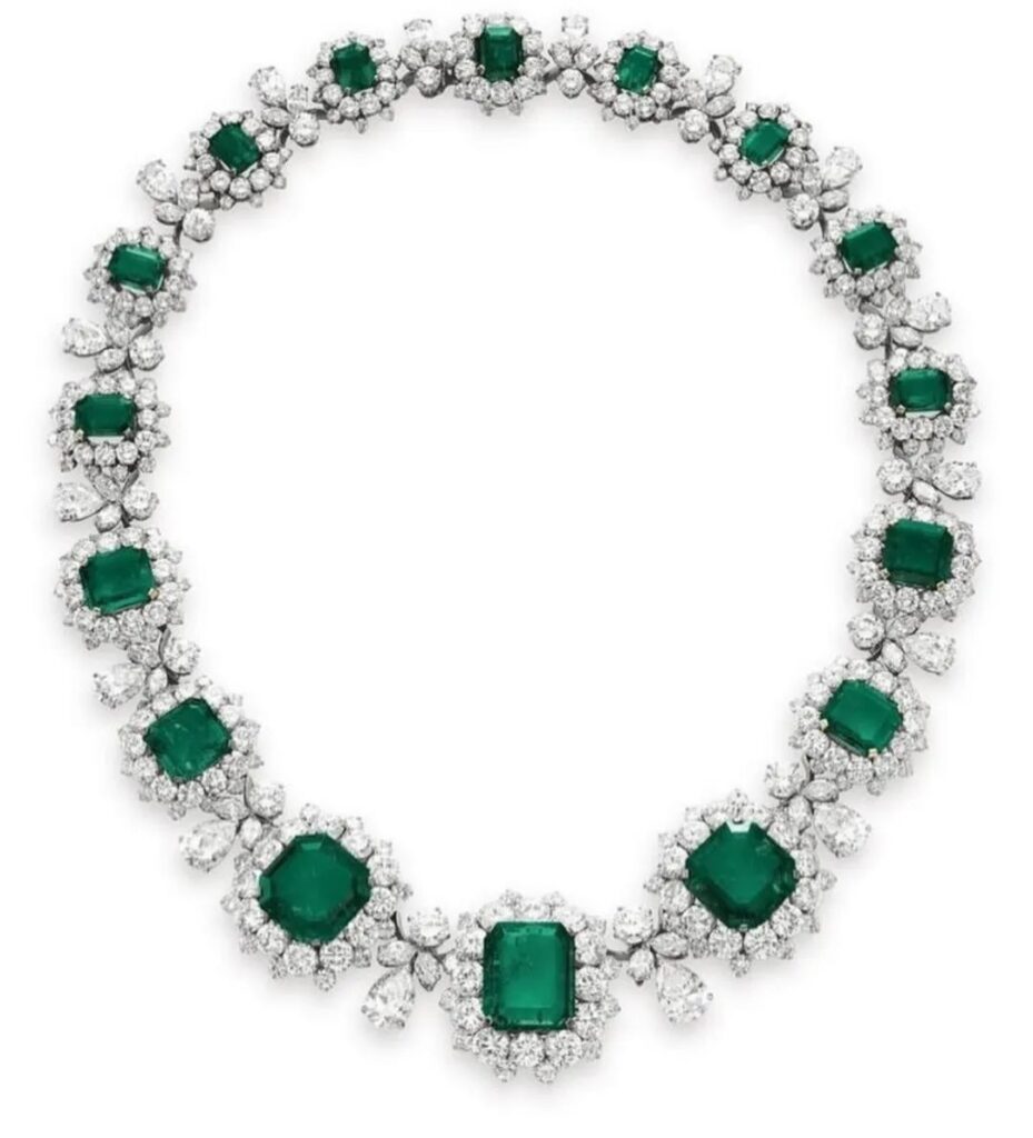 Bulgari's emerald necklace created for Elizabeth Taylor.