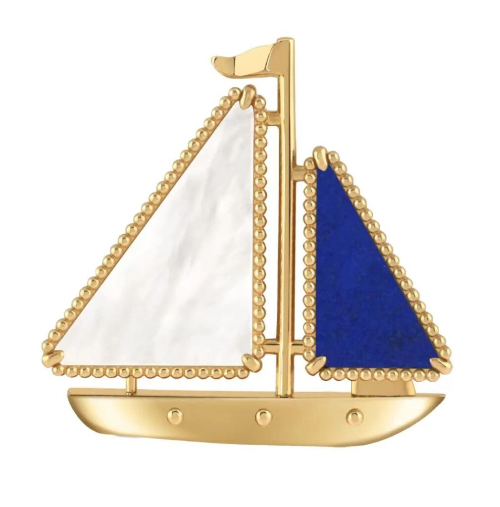 Lucky Summer Boat Gold Brooch