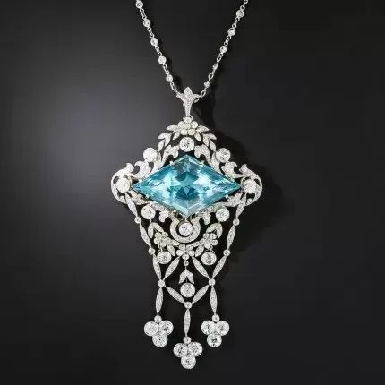 
Edwardian era aquamarine necklace