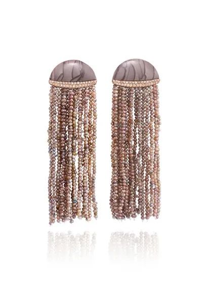 Assael Rice Pearl Tassel Earrings
Diamonds, 18K rose gold, flowing jade