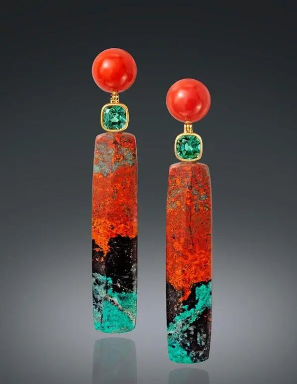 Assael earrings
Coral, Maligano Jasper, tourmaline