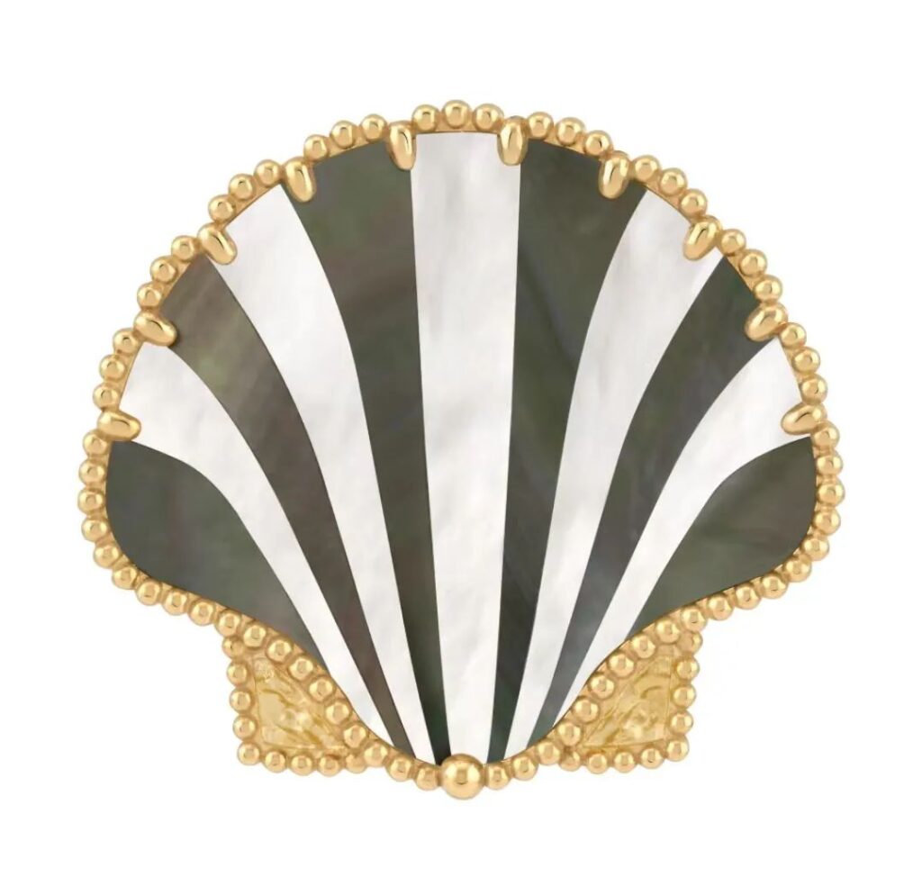 Lucky Summer Seashell Gold Brooch