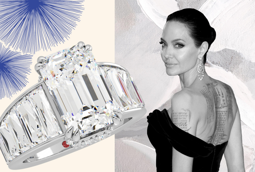 Angelina Jolie's engagement diamond ring