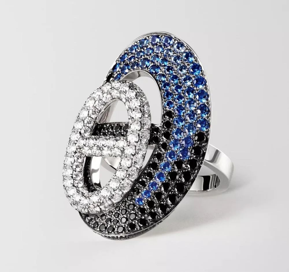 Les Jeux de l'Ombre Platinum Ring, by Hermès