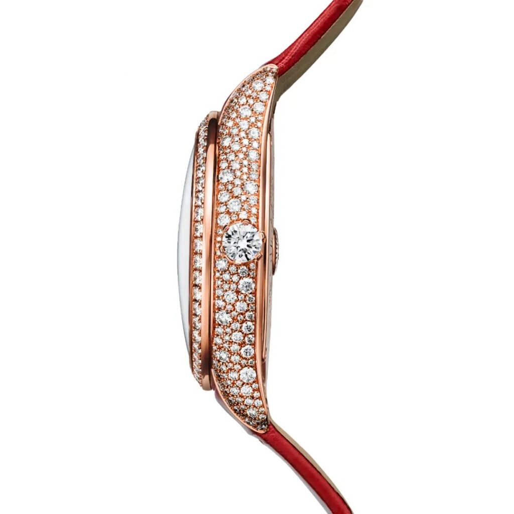 Jean Schlumberger by Tiffany "Fish" 39mm watch, 18K rose gold set with diamonds, emeralds, and enamel