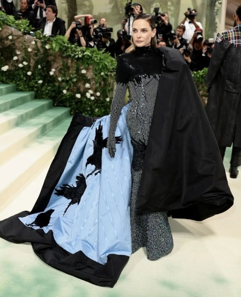 Rebecca Ferguson at the 2024 Met Gala in a Thom Browne custom piece