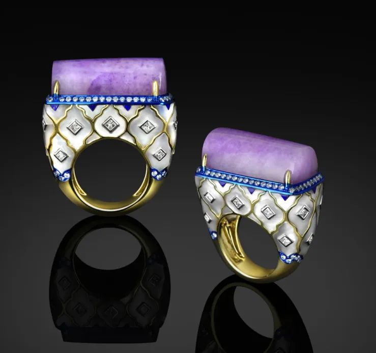 Austy Lee
Iznik Silent series
Iznik ring
Rose gold, amethyst, lapis lazuli, mother-of-pearl, diamonds