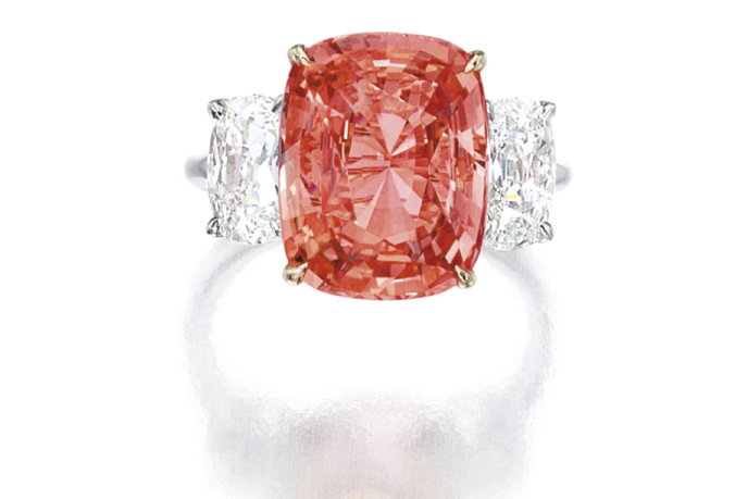 5.52-carat Natural Sri Lankan Padparadscha and Diamond Ring
Sotheby's Hong Kong auction, October 2017
Estimate: 3,800,000 - 5,000,000 HKD
Sold for: 6,100,000 HKD