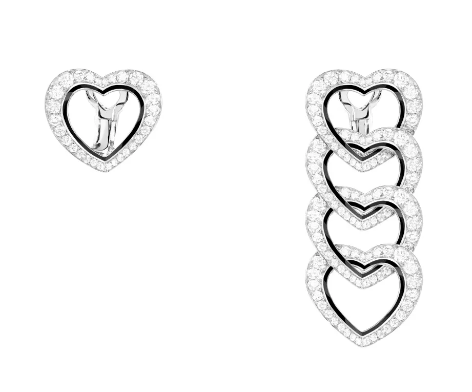 Fred
Monsieur Fred Inner Light High Jewelry Collection
Pretty Woman "Big Love Heart" Diamond Earrings
(Multiple wearing styles)