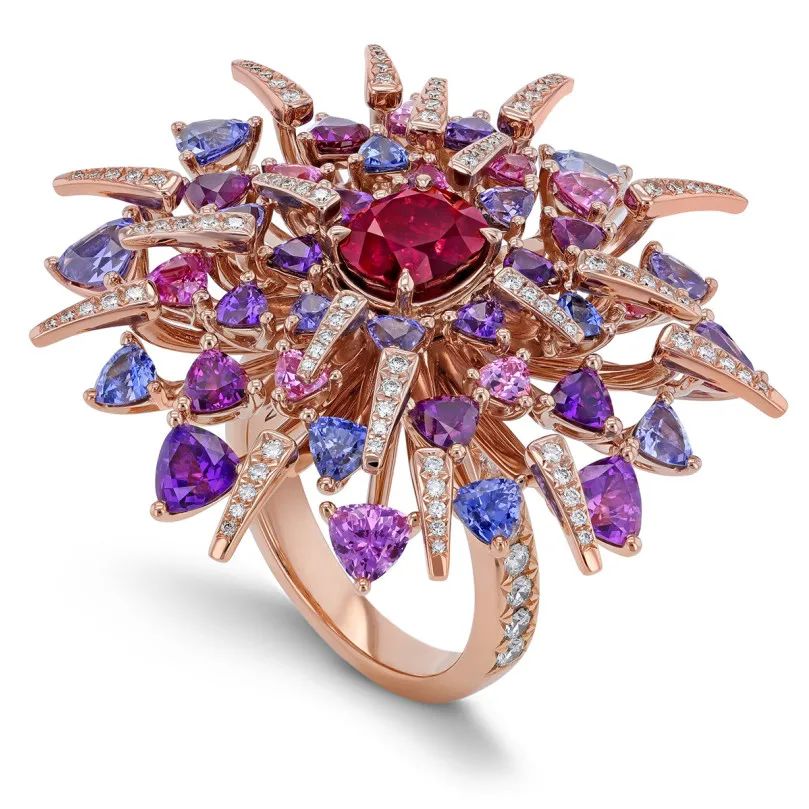 Gübelin Red Dahlia Ring