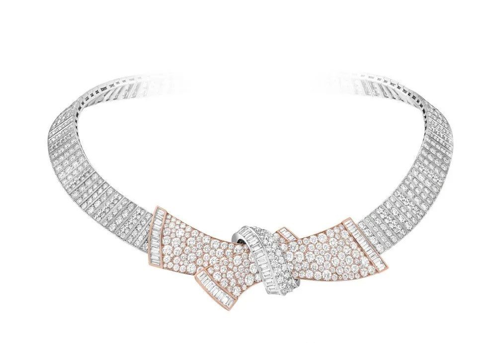 Precious Diamond Bow White Gold Necklace, by Van Cleef & Arpels