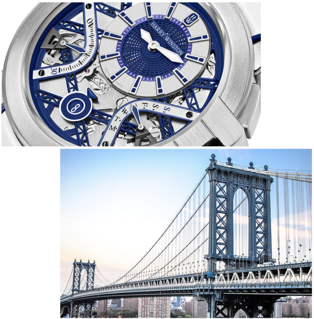 New York elements in the design of the Zalium Variation Bi-Color series watch