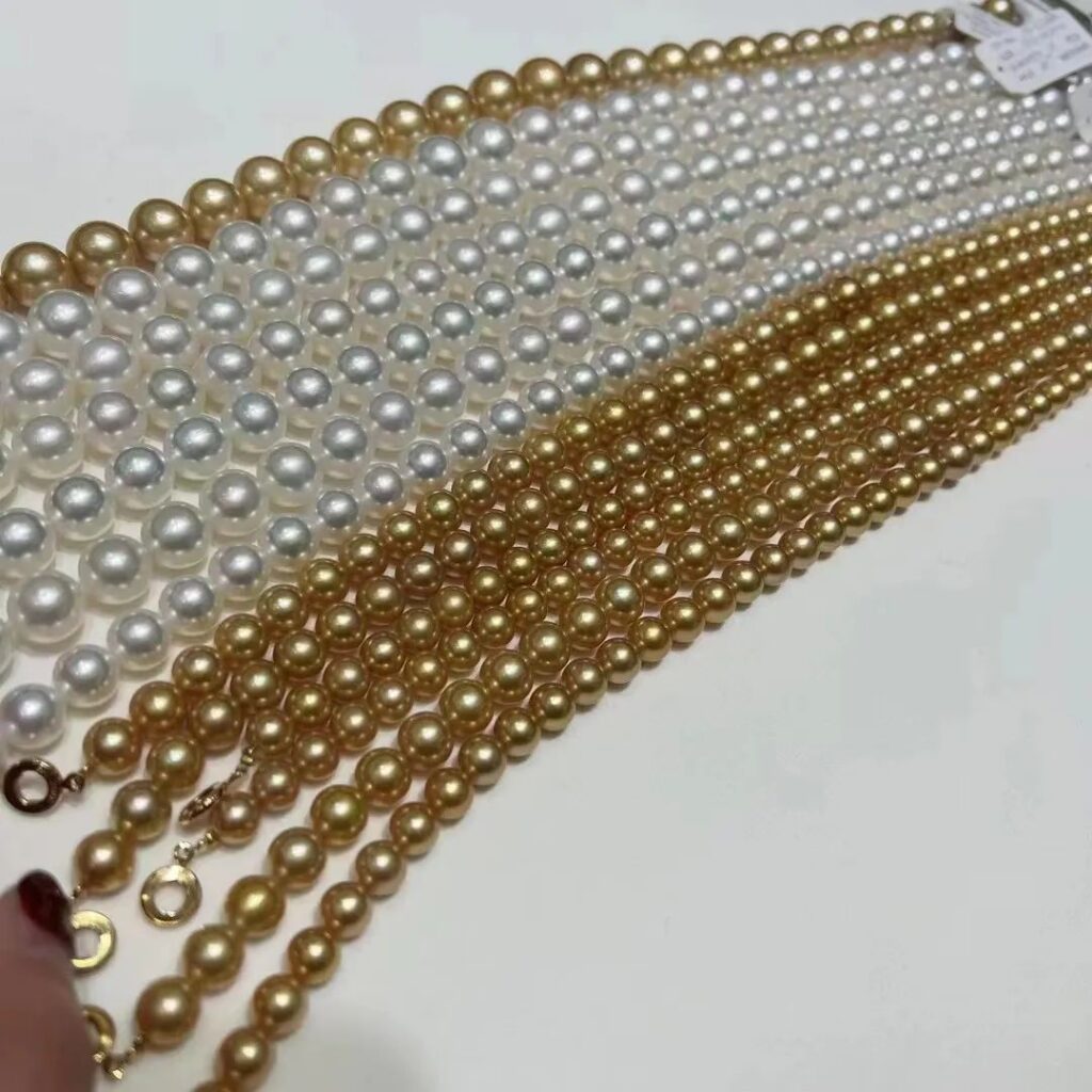 South Sea white pearls, South Sea golden pearls