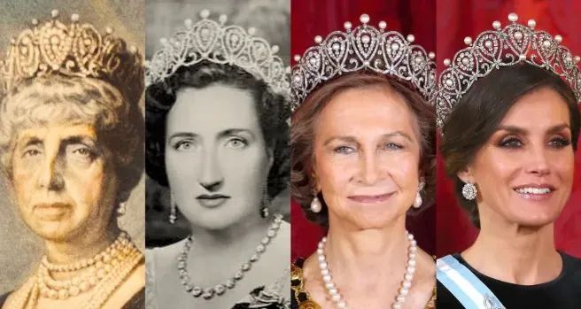 Four generations of the Pearl Diamond Loop Tiara's inheritance