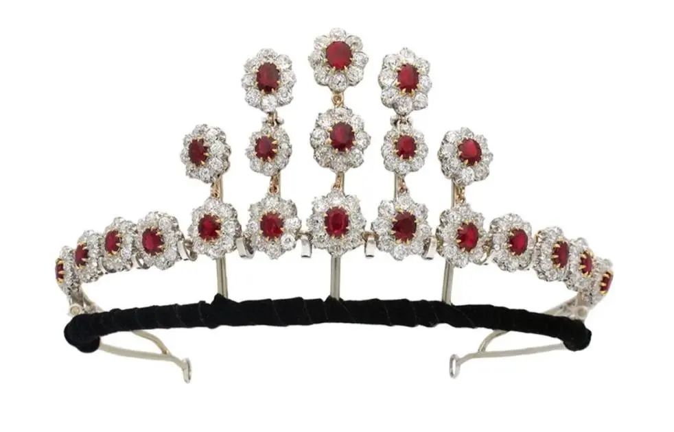 Burmese "Pigeon's Blood" Ruby and Diamond Tiara, 1915