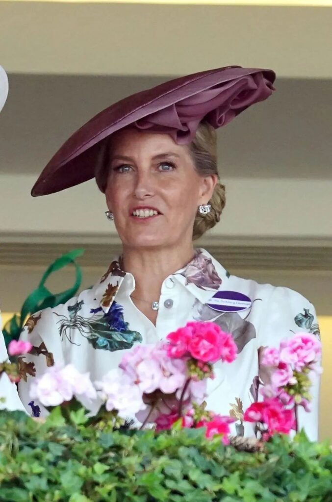 
Sophie, Duchess of Edinburgh, wearing a pearl set on the second day of Royal Ascot.