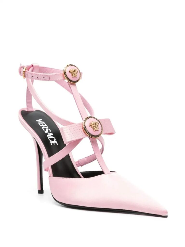 Versace Gianna Ribbon Cage Pink High Heels