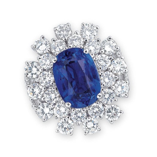 Sri Lankan color-change sapphire and diamond ring, Christie's Hong Kong auction. Sold for: HKD 275,000