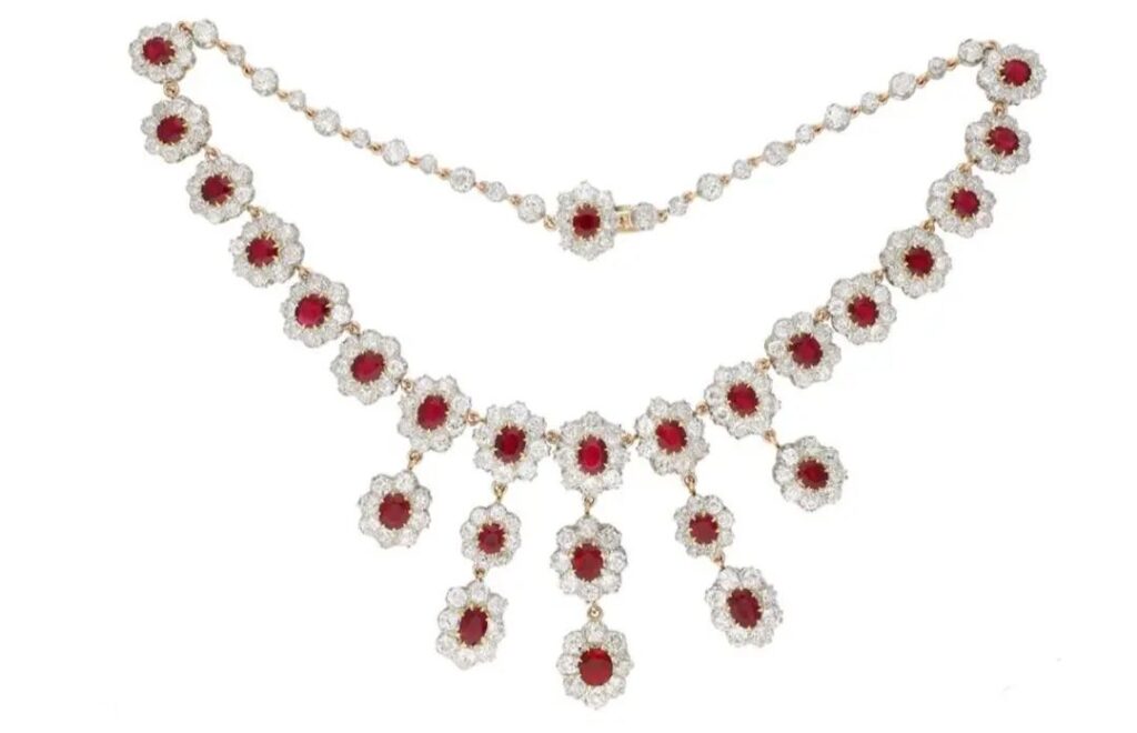 Burmese "Pigeon's Blood" Ruby and Diamond Necklace, 1915