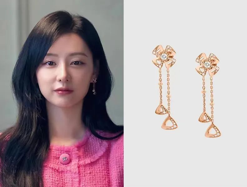 Kim Ji-won wearing Bulgari Fiorever earrings in the drama