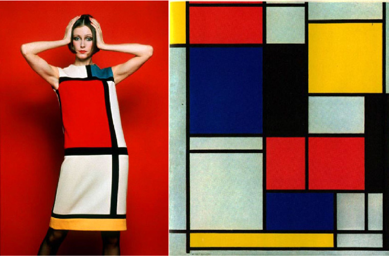 Yves Saint Laurent also drew inspiration from Mondrian's paintings