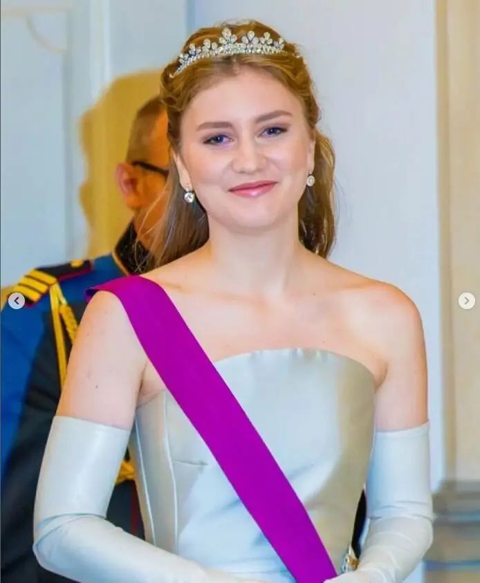 Crown Princess Elisabeth of Belgium wearing the Wolfers Necklace Tiara