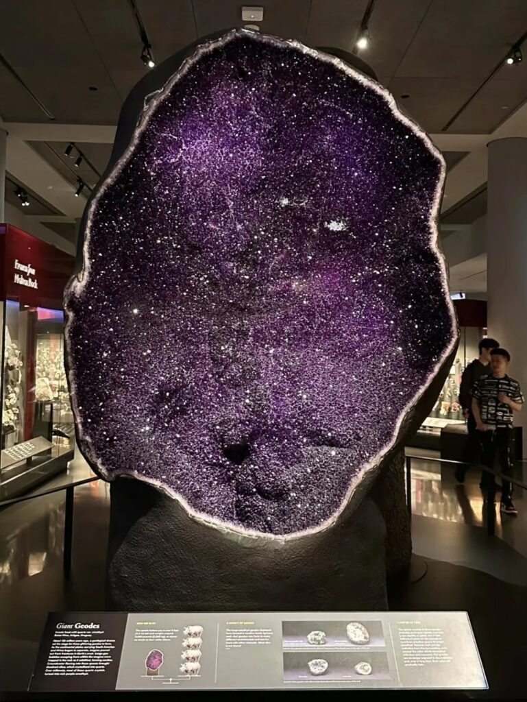 Right: The world's largest amethyst is in the New York Museum of Natural History.