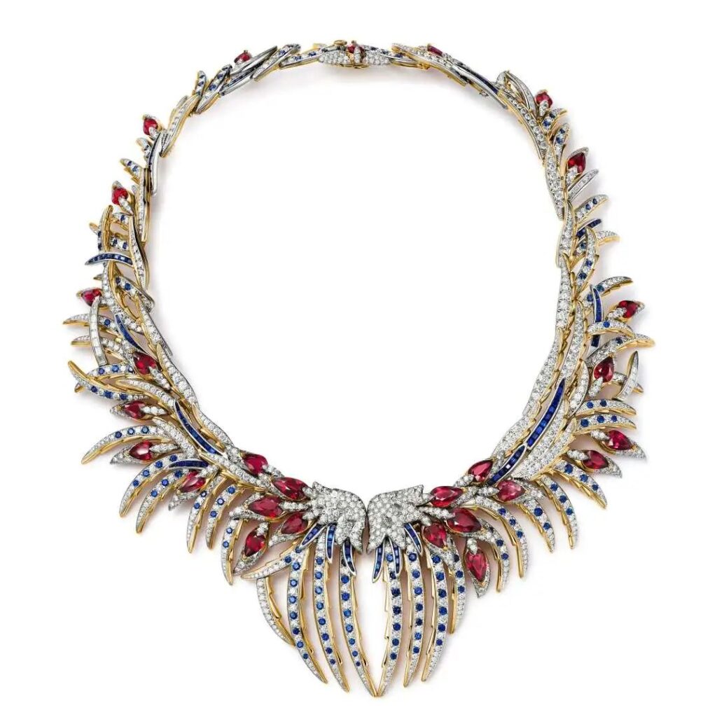 Jean Schlumberger's work
Yellow gold, platinum, diamonds, rubies, sapphires
Designed in 1961