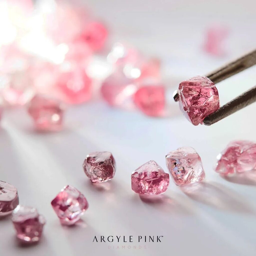 Argyle Pink Diamond 
Argyle Diamond Mine pink diamond rough stones