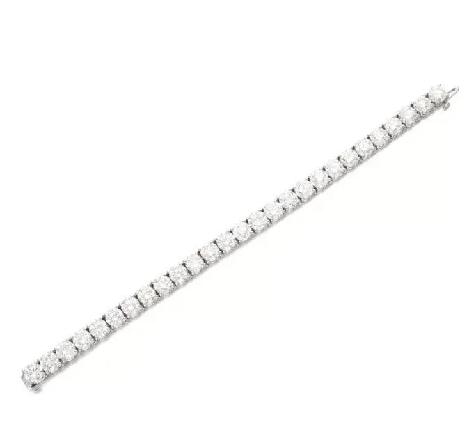 28.20 carat diamond tennis bracelet.